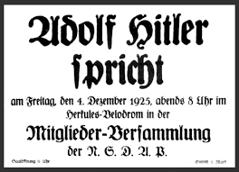 Poster for a speech by Adolf Hitler in Nuremberg's Herkules Velodrom